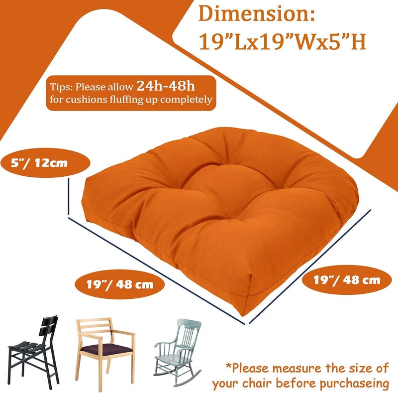 MTMR Water-Repellent Outdoor Chair Cushions Set of 2, 19”X19” Patio Chair Cushions with High Elasticity PP Cotton, Thick Tufted Outdoor Patio Furniture Cushions, Seat Cushions for Outdoor Furniture - Image 5